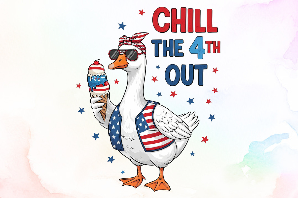 4th of July Goose Patriotic Chill th, an Illustration by Sublimation Artist (Photo 1 of 9)