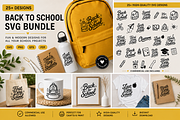 25 Back to School Icons & typo SVG, an Outline Icon by Dollcee (Thumbnail 2 of 2)