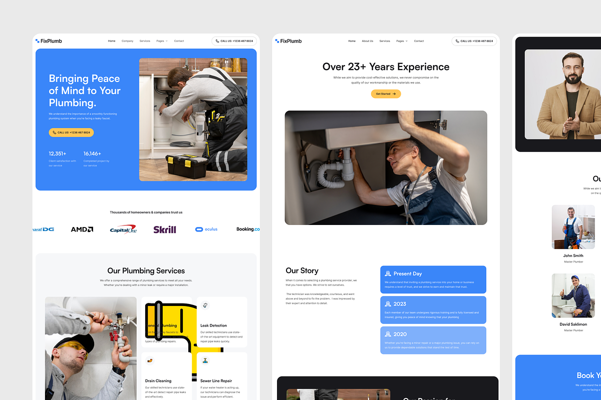 FixPlumb - Plumbing & Business Figma, an UI Kit Template by FinestDevs (Photo 3 of 7)