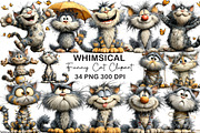 Whimsical Funny Cat Clipart, an Illustration by CraftArtStudio (Thumbnail 1 of 6)