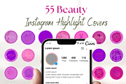 55 Beauty Instagram Highlight covers, a Social Media Template by The Social Stuff (Thumbnail 1 of 8)