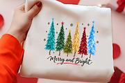 Merry Bright Watercolor Trees PNG, a Seasonal Illustration by CrexoraLab (Thumbnail 2 of 4)
