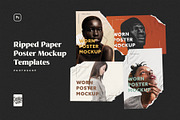 Ripped Paper Poster Mockup Set, a Print Template by veila.me (Thumbnail 1 of 5)