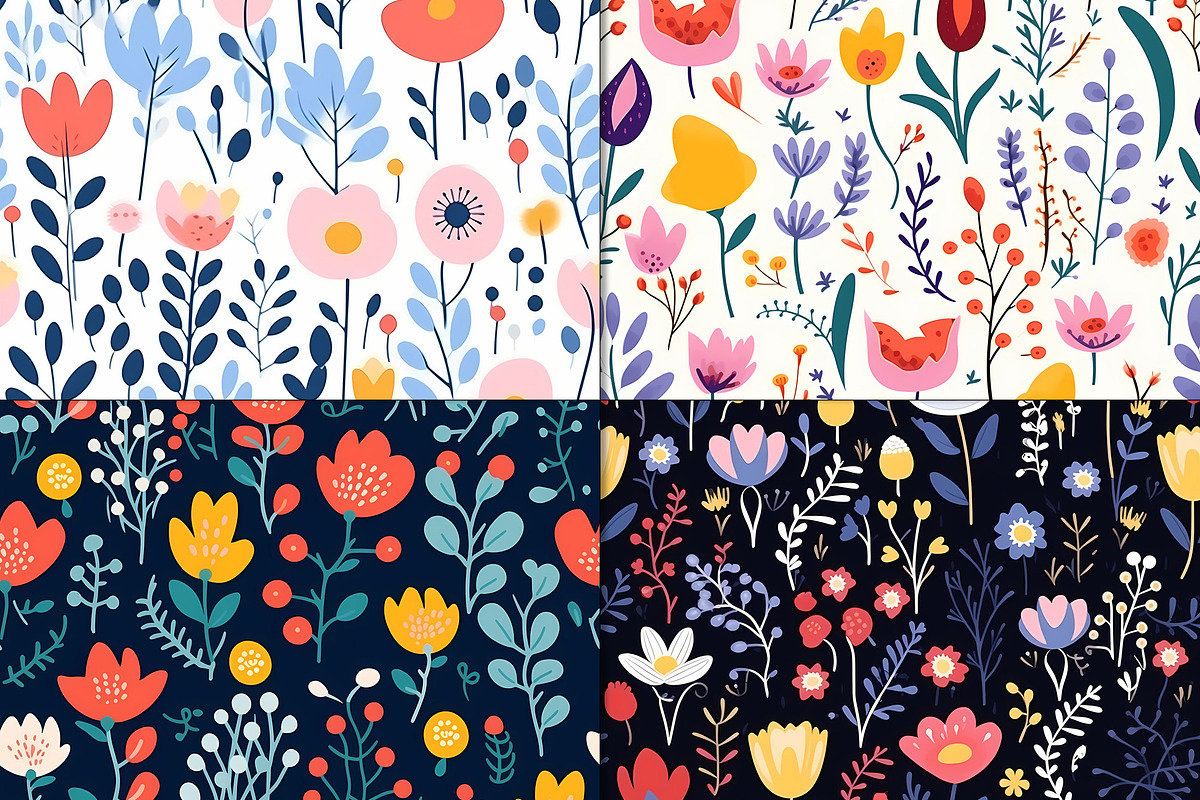 20 Seamless Floral Garden Patterns, a Pattern Graphic by Nordic Design (Photo 6 of 9)