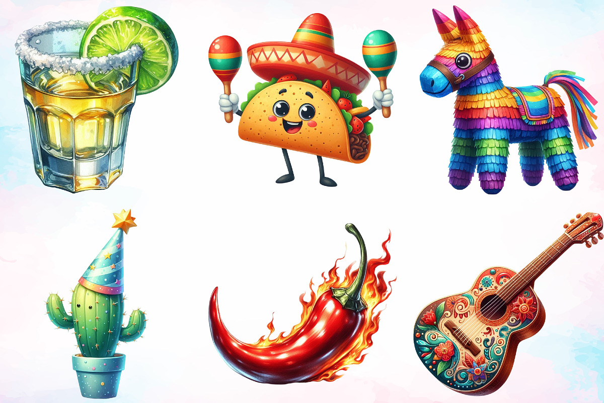 Watercolor Cinco De Mayo Clipart PNG, an Illustration by Canvas Craft (Photo 3 of 3)