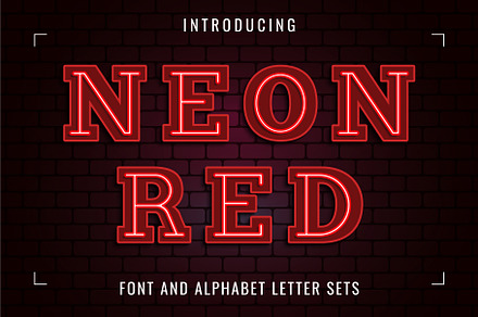 Neon Red Font
