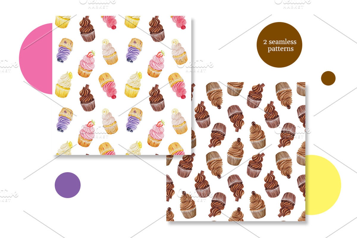 Watercolor cupcakes, a Food Illustration by Blowballmay (Photo 3 of 3)