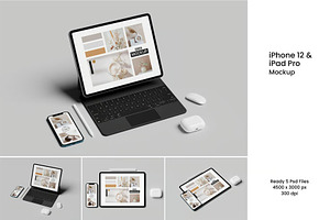 iPhone 12 & iPad Pro Mockup, an iPhone Mockup by zpackcreative