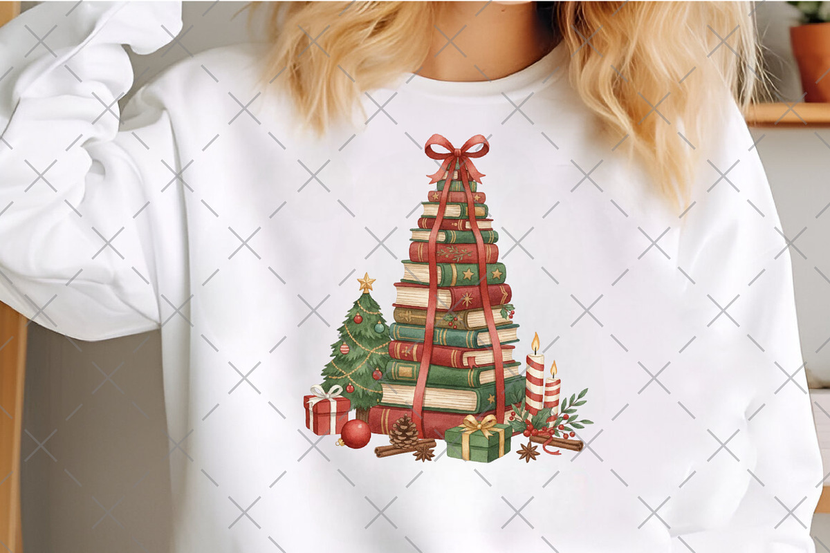 Christmas Book Stack PNG, an Illustration by Craft Nest (Photo 3 of 6)