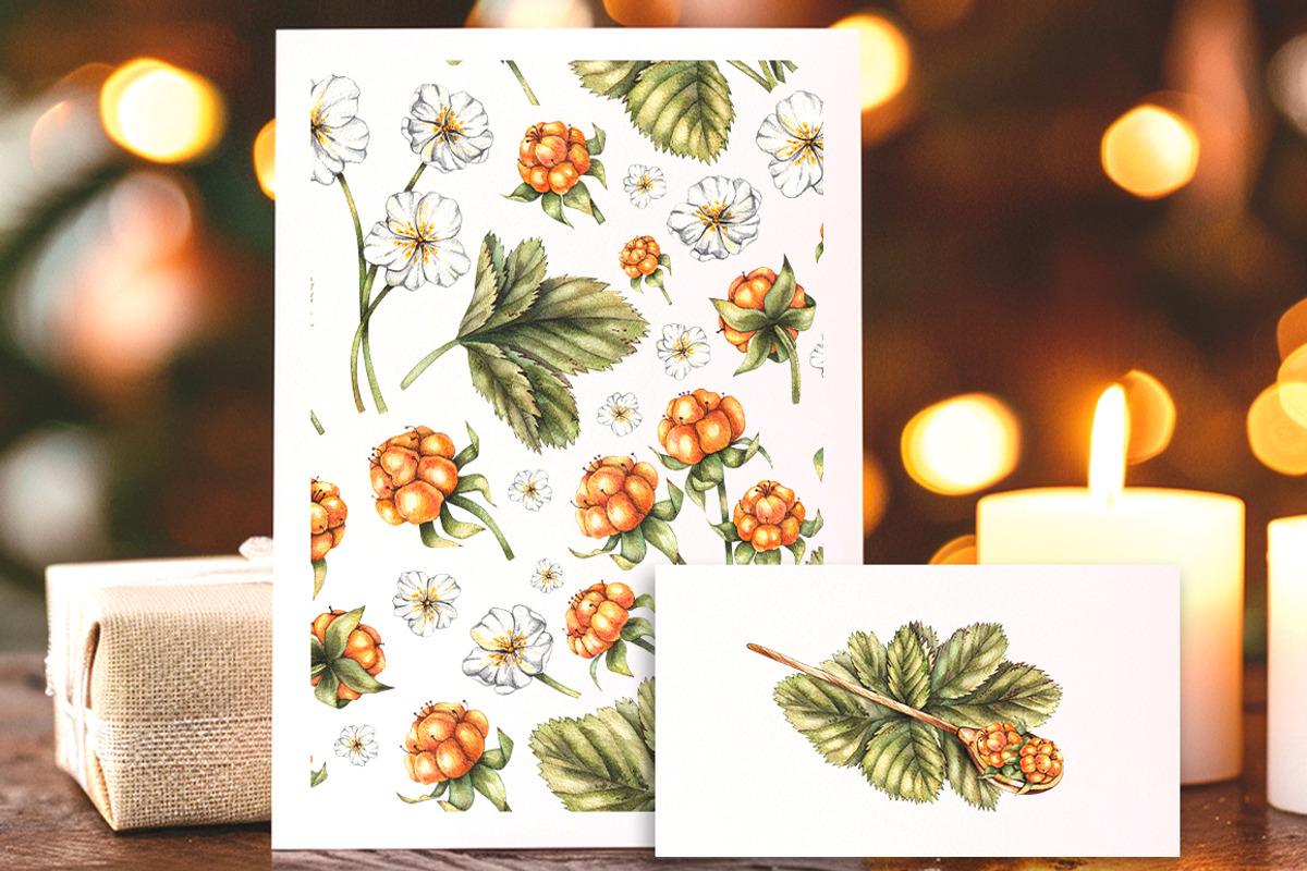 Cloudberry. Watercolor collection, a Food Illustration by SashaKondr (Photo 3 of 13)