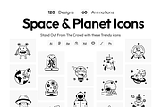 Animated Space and Planet Icons, a Duotone Icon by Vectors Market (Thumbnail 1 of 8)