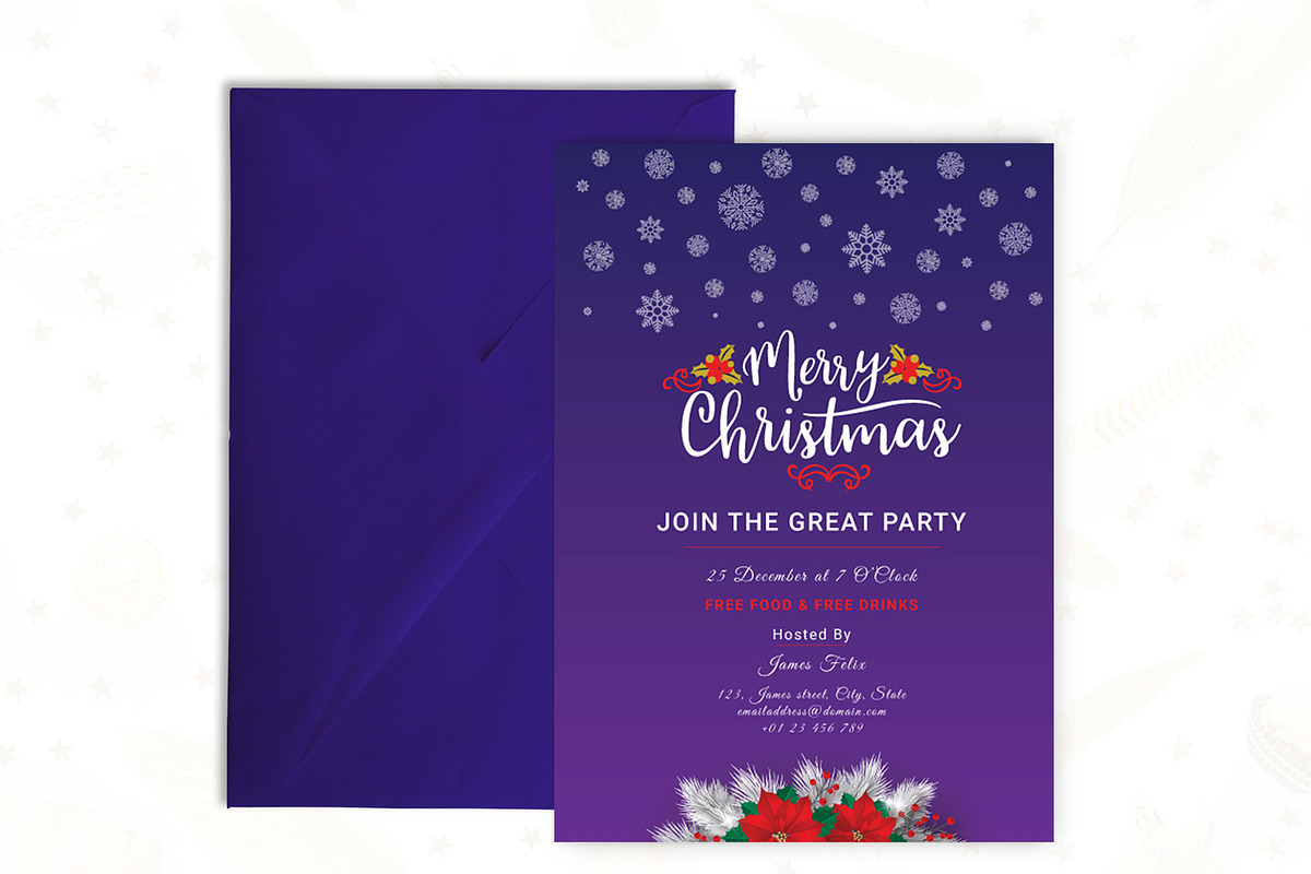 10 Christmas invitation templates, an Invitation Template by Andit themes (Photo 13 of 13)