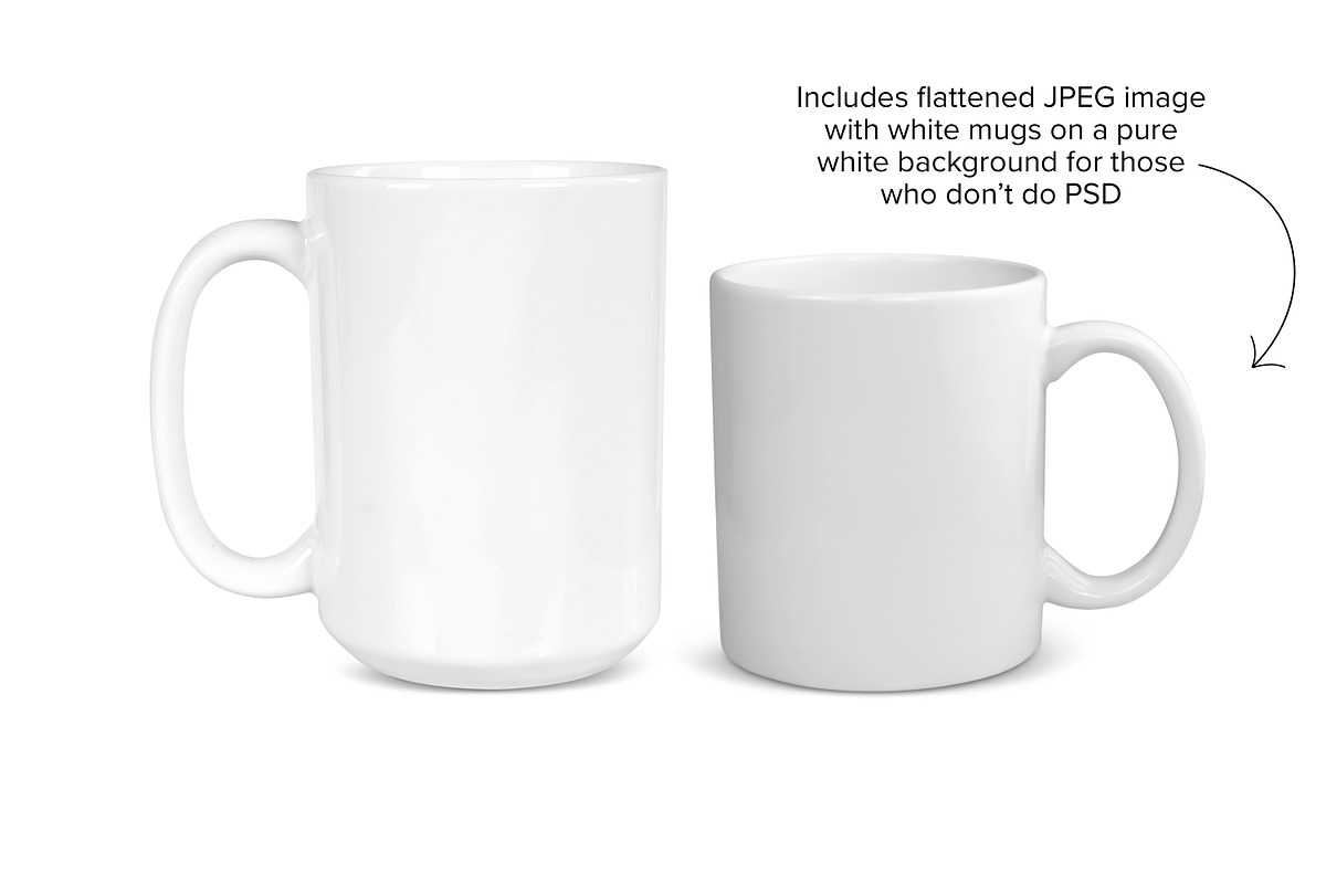 Two Mug Mockup - 11 & 15 oz - PSD, a Cups & Container Mockup by MelissaBMockups (Photo 5 of 7)