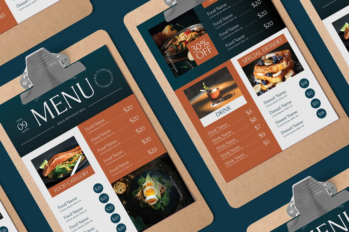 Restaurant Food Menu, a Flyer Template by graphicook