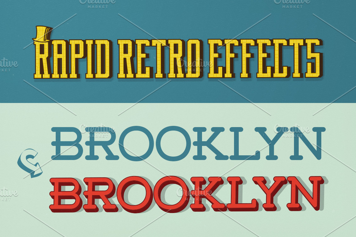 Retrohat™ Graphic Styles, a Layer Style Add-On by Layerform Design Co. (Photo 2 of 5)