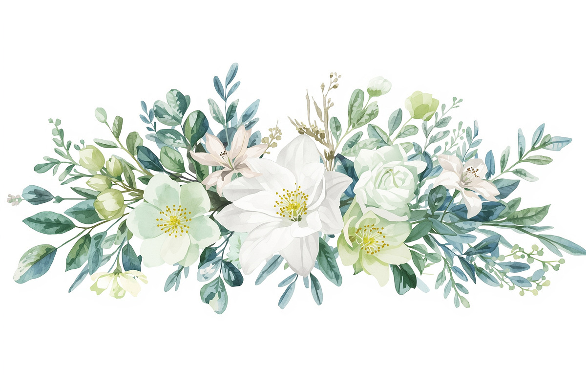 Soft White Floral Bundle, an Illustration by balal (Photo 2 of 10)