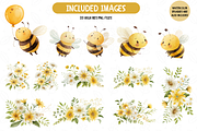 Cute Little Bees Watercolor Clipart, an Illustration by TatiMockup (Thumbnail 3 of 5)