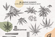 VINTAGE MARIJUANA / CANNABIS SVG, an Icon by Elena_Sedova (Thumbnail 2 of 8)