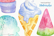 Watercolor Ice Cream Clipart, an Illustration by OllyKo Art (Thumbnail 6 of 6)