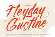 Heyday Gustine Modern Brush Font, a Script Font by stylishtype.co (Thumbnail 1 of 20)
