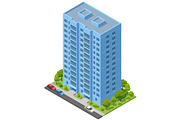 Isometric Blue High Rise Apartment, an Object Illustration by Golden Sikorka (Thumbnail 3 of 3)