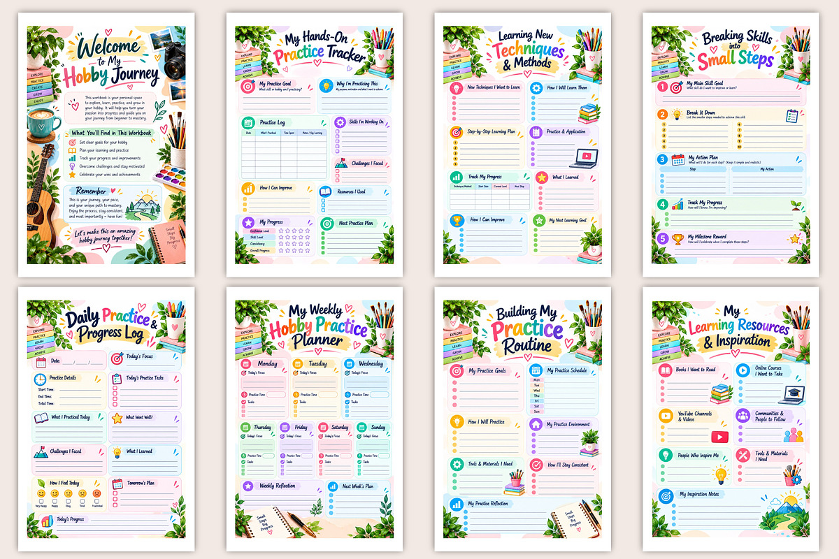 The Hobby-to-Mastery Workbook, a Stationery Template by Designmela01 (Photo 2 of 5)