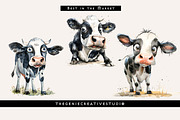 Cartoon Cow PNG Clipart Set, an Animal Illustration by Geniecreativestudio (Thumbnail 5 of 9)