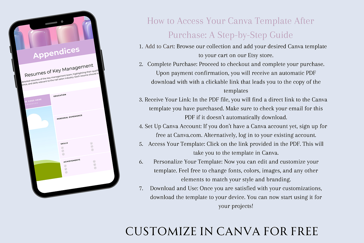 NAIL BUSINESS PLAN TEMPLATE, a Marketing Template by Daring Digies (Photo 5 of 5)