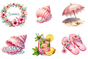 Pink Summer Sublimation Clipart, an Illustration by DreamArtGraphic (Thumbnail 2 of 4)