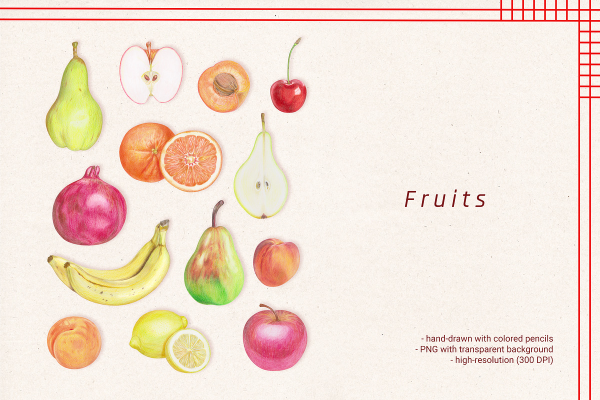 Veggies and Fruits clipart set, an Object Graphic by LiiaLonn Studio (Photo 3 of 5)
