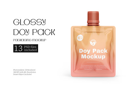 Doy Pack PSD Pouch Packaging Mockup