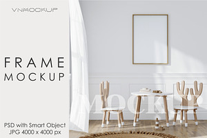 Nursery Frame Mockup PSD JPG, a Poster Template by VNmockup