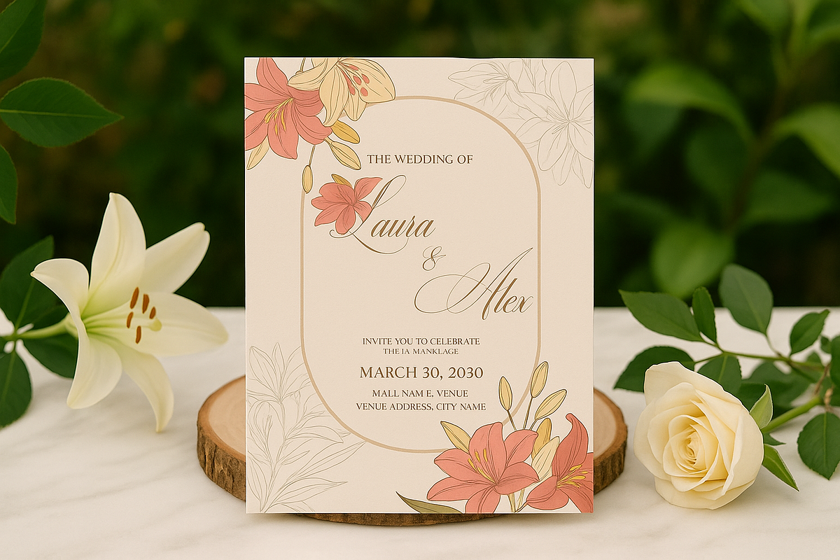 48 Vintage Floral Wedding Cards, an Invitation Template by Adora ARTS (Photo 3 of 8)