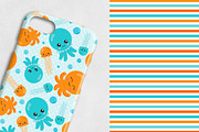 HIPSTER OCTOPUS Pattern collection, a Pattern Graphic by PrettyPatterns (Thumbnail 3 of 5)