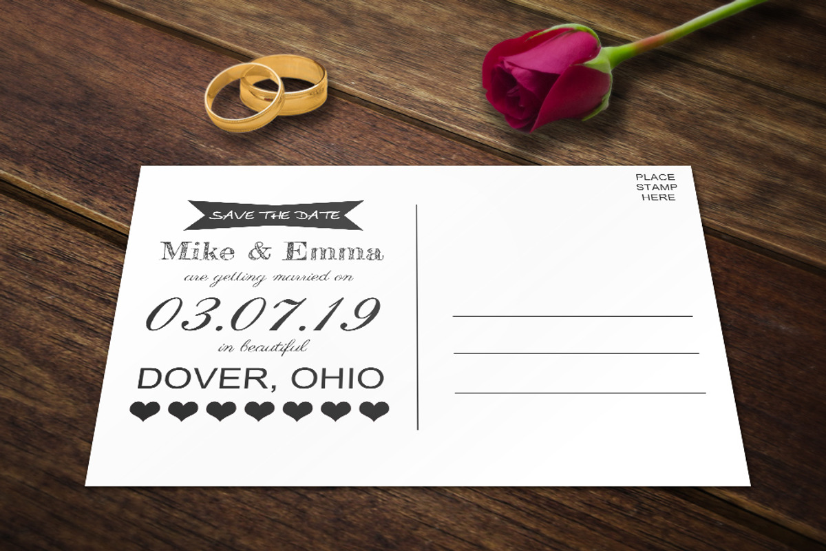 Save the Date Card Postcard Template, an Invitation Template by Supremer Studio (Photo 2 of 2)
