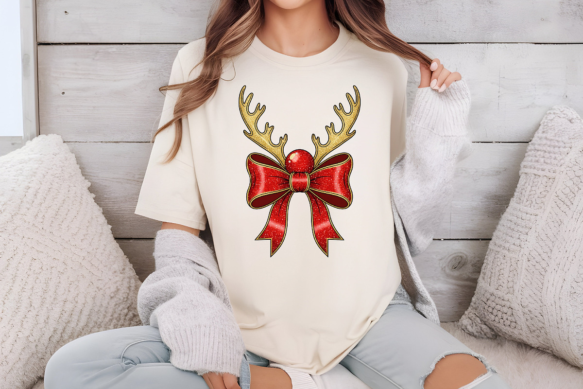 Christmas Reindeer Coquette Bow Png, an Illustration by Libby Wishes (Photo 3 of 6)