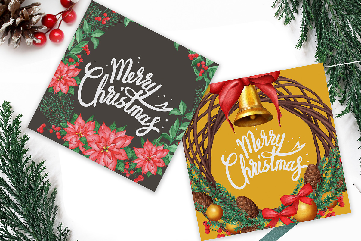 Christmas wreaths, a Seasonal Illustration by DamriNa art (Photo 3 of 5)