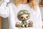 Whimsical Summer Hedgehog Clipart, an Illustration by designcity5 (Thumbnail 4 of 5)