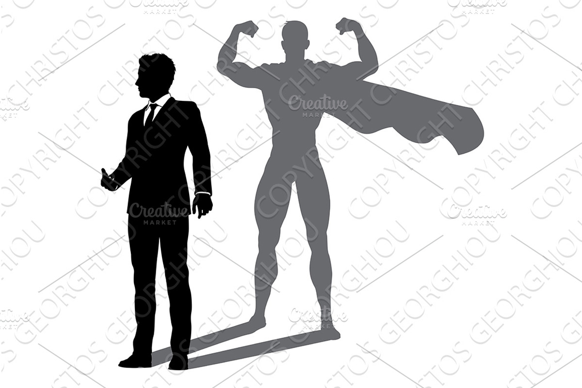 Superhero Business Man With Super, an Object Illustration by Christos Georghiou
