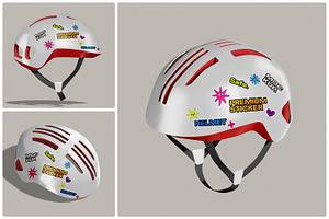 Sticker on Helmet, a Household Mockup by Unerispace