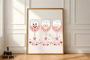 Kawaii Hearts in Wine Glasses PNG, an Illustration by Daily.Designs (Thumbnail 4 of 5)