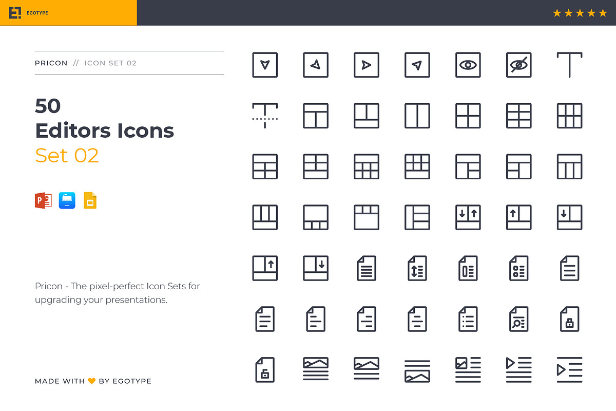 Pricon - Editors Icon Set 02, a Presentation Template by Egotype (Photo 1 of 7)