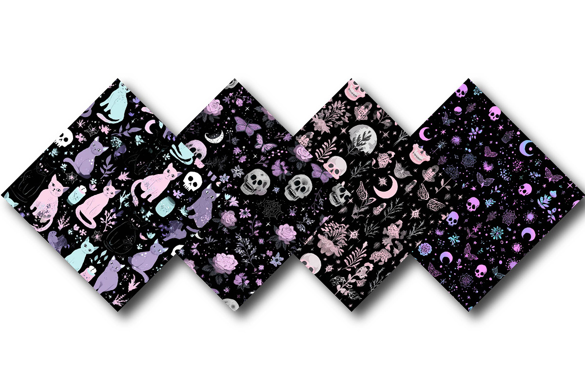 Spooky Beauty Seamless Digital Paper, a Texture Illustration by DreamPrint404 (Photo 4 of 4)