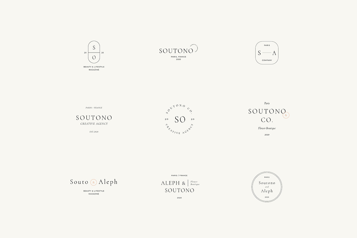 Soutono Minimal Logo Kit Ai,Eps,Psd, a Branding & Logo Template by Feel This (Photo 4 of 13)