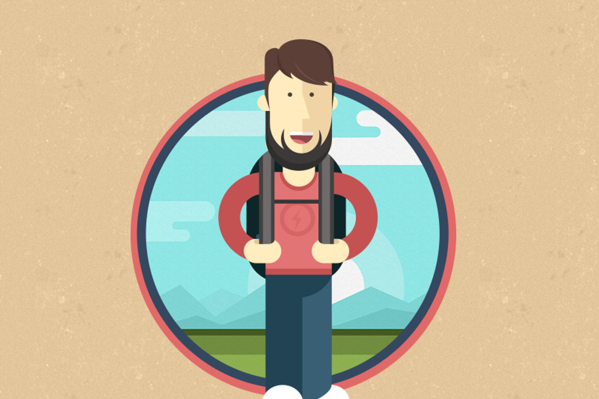 Flat tourist illustration/icon, an Illustration by SnailArt
