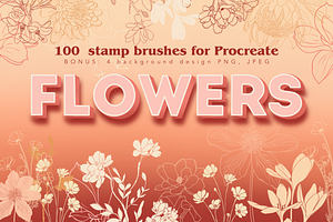 Flowers Stamp Brushes For Procreate