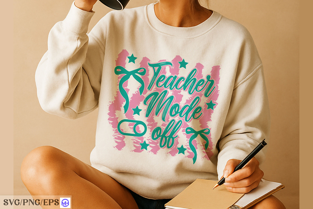 Summer Funny Teacher Mode off SVG, an Education Illustration by mh_arif (Photo 4 of 4)