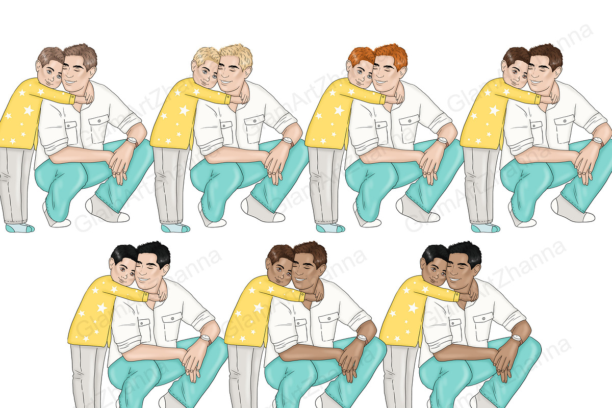 Fathers Day Clipart | Family Clipart, a Person Illustration by GlamArtZhanna (Photo 3 of 5)