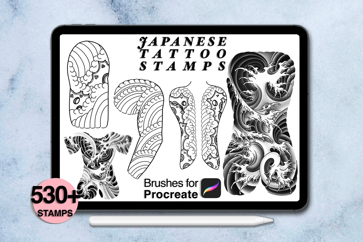 550 Japanese tattoo for procreate, a Brush Add-On by Arts For Peace (Photo 4 of 9)