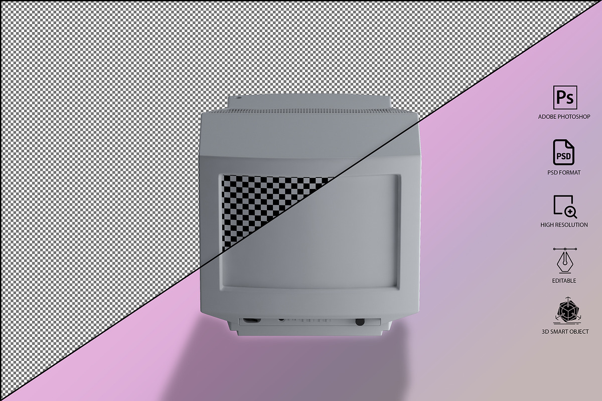 Generic CRT Monitor Mockup, a Mockup by GraphicVil (Photo 18 of 23)